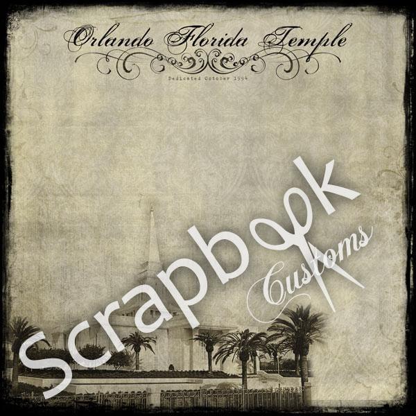 Florida Collection Orlando Florida Temple 12 x 12 Scrapbook Paper by Scrapbook Customs