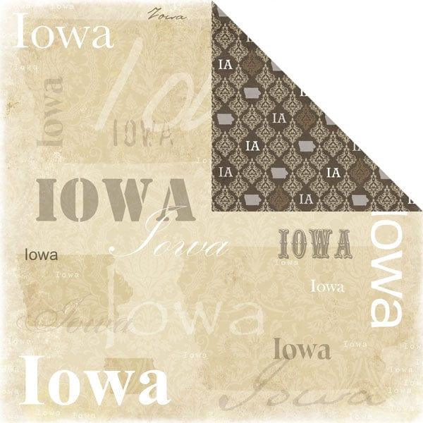 Scrapbook Customs | Lovely Travel Iowa State Shape Scrapbook Paper
