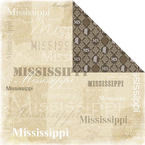 Lovely Travel Collection mississippi 12 x 12 Double-Sided Scrapbook Paper by Scrapbook Customs - Scrapbook Supply Companies