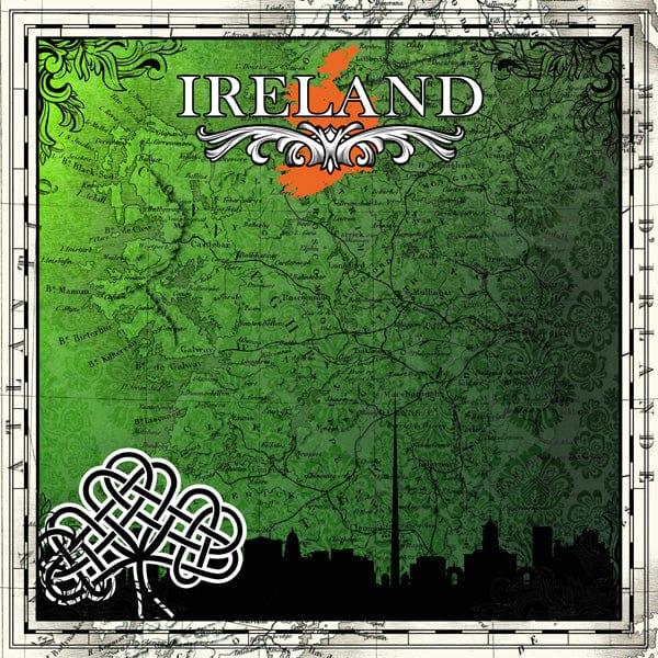 Sightseeing Collection Ireland Map 12 x 12 Scrapbook Paper by Scrapbook Customs - Scrapbook Supply Companies