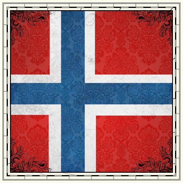 Sightseeing Collection Norway Flag 12 x 12 Scrapbook Paper by Scrapbook Customs - Scrapbook Supply Companies