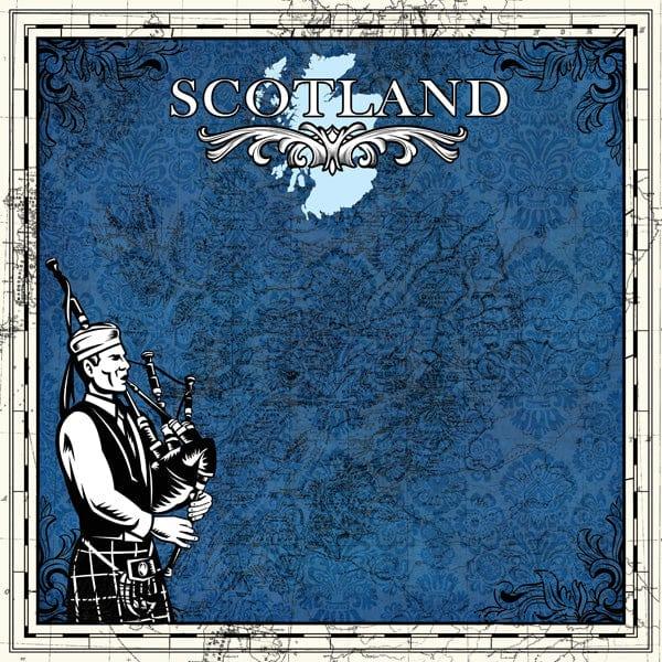 Sightseeing Collection Scotland Map 12 x 12 Scrapbook Paper by Scrapbook Customs - Scrapbook Supply Companies
