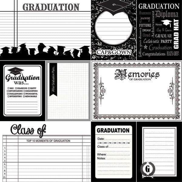 Graduation Day Collection Graduation Memories Double-Sided 12 x 12 Scrapbook Paper by Scrapbook Customs - Scrapbook Supply Companies