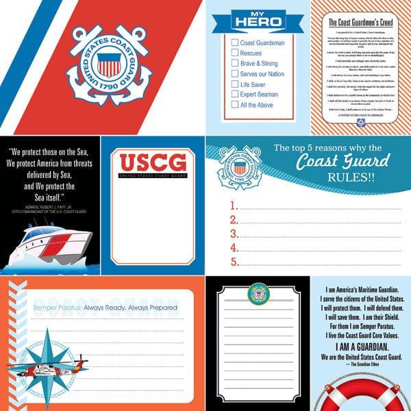 United States Coast Guard Collection Multi-Journaling Cards 12 x 12 Double-Sided Scrapbook Paper by Scrapbook Customs - Scrapbook Supply Companies