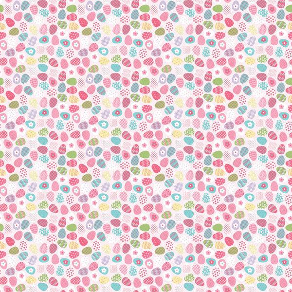 Easter Baskets & Bunnies Collection Tiny Easter Eggs & Pink Gingham 12 x 12 Double-Sided Scrapbook Paper by Scrapbook Customs - Scrapbook Supply Companies