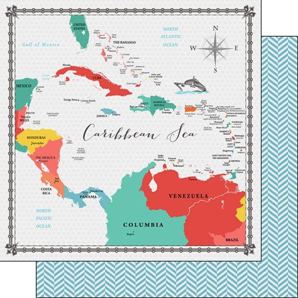 Travel Memories Collection Caribbean Sea 12 x 12 Double-Sided Scrapbook Paper by Scrapbook Customs - Scrapbook Supply Companies