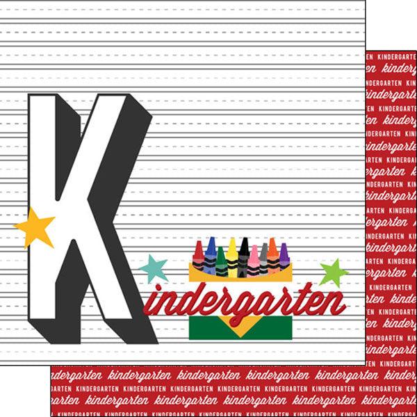 Back To School Collection Kindergarten 12 x 12 Double-Sided Scrapbook Paper by Scrapbook Customs - Scrapbook Supply Companies