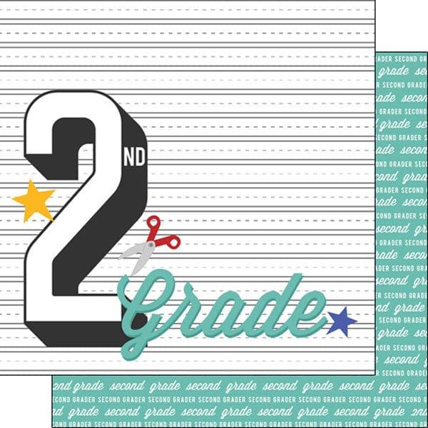 Back To School Collection Second Grade 12 x 12 Double-Sided Scrapbook Paper by Scrapbook Customs - Scrapbook Supply Companies