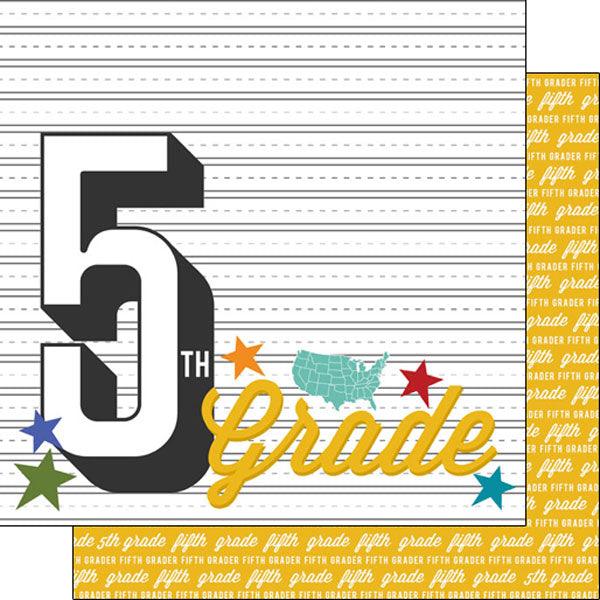 Back To School Collection Fifth Grade 12 x 12 Double-Sided Scrapbook Paper by Scrapbook Customs - Scrapbook Supply Companies