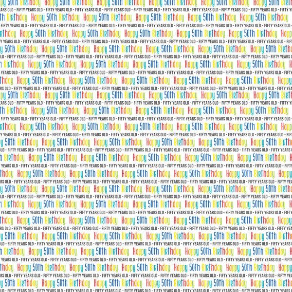 Birthday Journal Collection 50th 12 x 12 Double-Sided Scrapbook Paper by Scrapbook Customs - Scrapbook Supply Companies