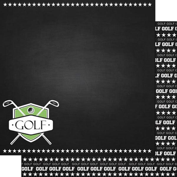 Chalkboard Sports Collection Golf 12 x 12 Double-Sided Scrapbook Paper by Scrapbook Customs