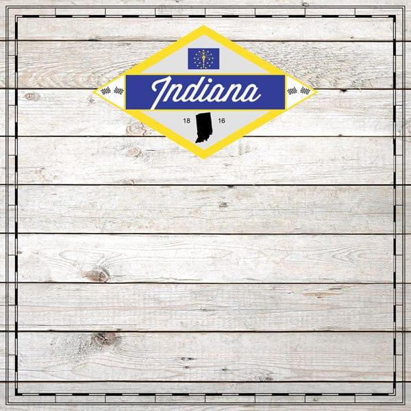 Sightseeing Collection Indiana Wood 12 x 12 Scrapbook Paper by Scrapbook Customs