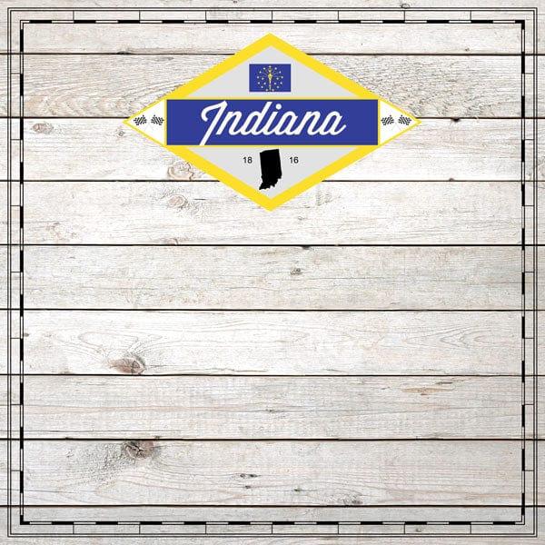 Sightseeing Collection Indiana Wood 12 x 12 Scrapbook Paper by Scrapbook Customs - Scrapbook Supply Companies