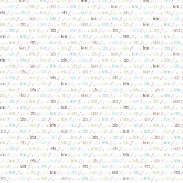 Easter Baskets & Bunnies Collection Easter Pink Damask & Words 12 x 12 Double-Sided Scrapbook Paper by Scrapbook Customs - Scrapbook Supply Companies
