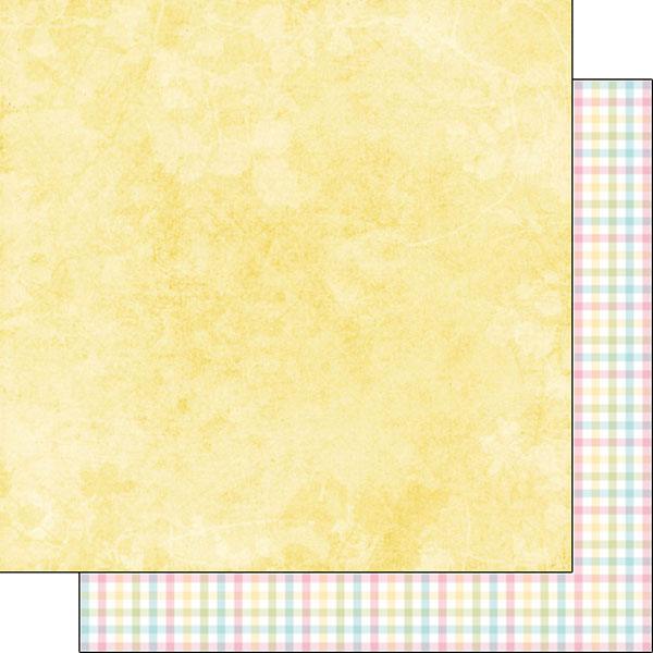 Easter Baskets & Bunnies Collection Easter Egg Plaid & Sunshine Yellow 12 x 12 Double-Sided Scrapbook Paper by Scrapbook Customs - Scrapbook Supply Companies