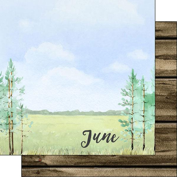 Calendar Memories Collection June 12 x 12 Double-Sided Scrapbook Paper by Scrapbook Customs