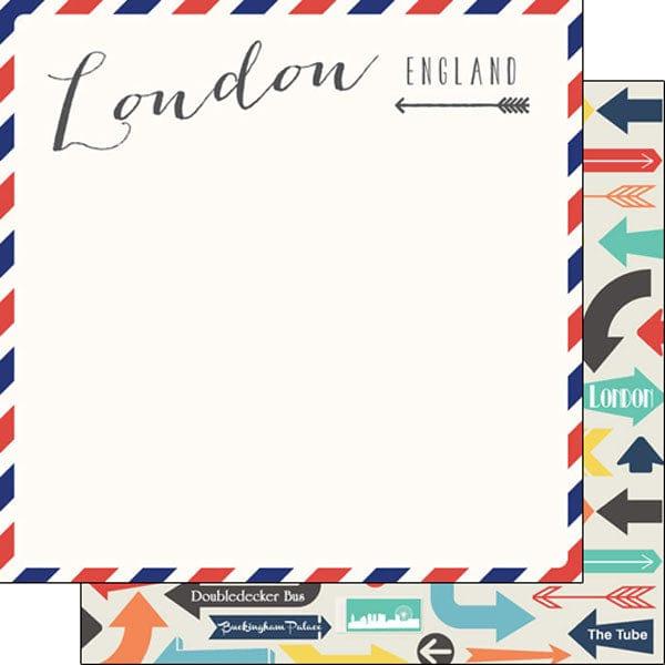 Travel Memories Collection London Air Mail 12 x 12 Double-Sided Scrapbook Paper by Scrapbook Customs - Scrapbook Supply Companies