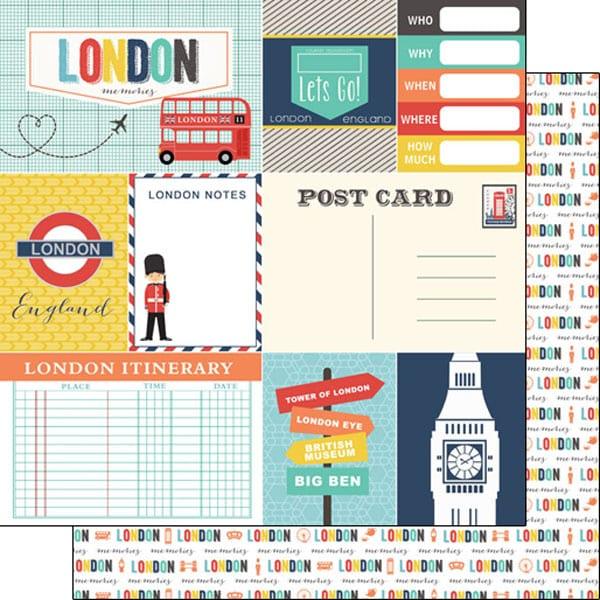 Travel Memories Collection London Journal 12 x 12 Double-Sided Scrapbook Paper by Scrapbook Customs