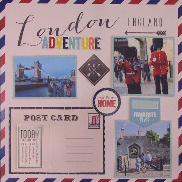Travel Memories Collection London Journal 12 x 12 Double-Sided Scrapbook Paper by Scrapbook Customs - Scrapbook Supply Companies