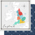 Travel Memories Collection England Map 12 x 12 Double-Sided Scrapbook Paper by Scrapbook Customs