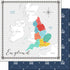 Travel Memories Collection England Map 12 x 12 Double-Sided Scrapbook Paper by Scrapbook Customs - Scrapbook Supply Companies