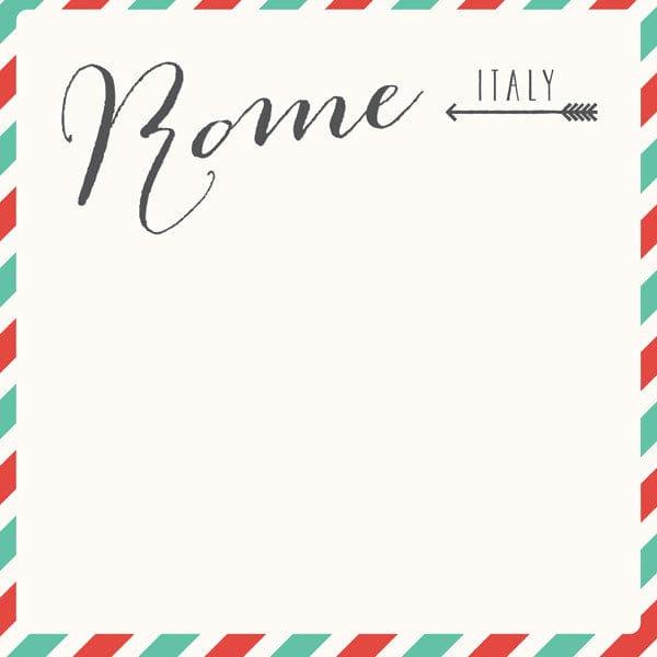 Travel Memories Collection Rome Air Mail 12 x 12 Double-Sided Scrapbook Paper by Scrapbook Customs - Scrapbook Supply Companies