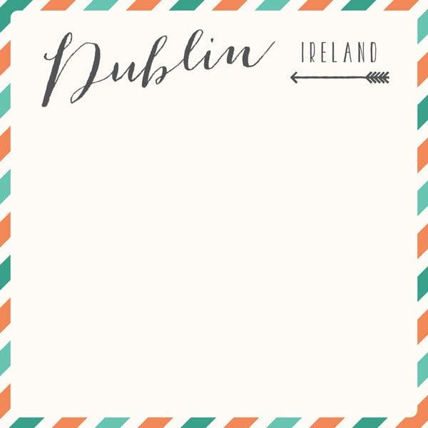Travel Memories Collection Dublin Air Mail 12 x 12 Double-Sided Scrapbook Paper by Scrapbook Customs - Scrapbook Supply Companies
