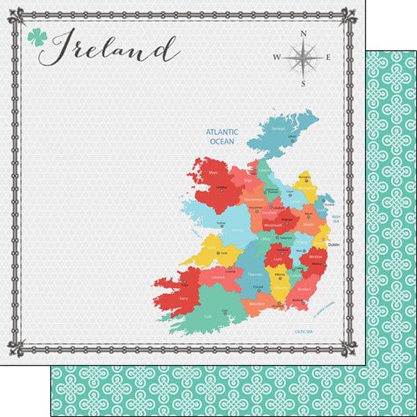 Travel Memories Collection Ireland Map 12 x 12 Double-Sided Scrapbook Paper by Scrapbook Customs