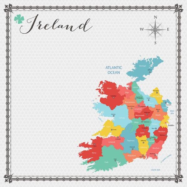 Travel Memories Collection Ireland Map 12 x 12 Double-Sided Scrapbook Paper by Scrapbook Customs - Scrapbook Supply Companies