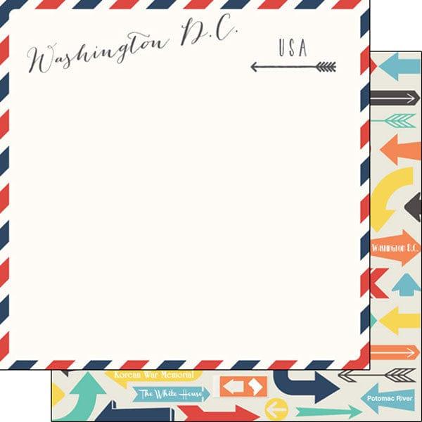 Travel Memories Collection Washington, D.C. Air Mail 12 x 12 Double-Sided Scrapbook Paper by Scrapbook Customs - Scrapbook Supply Companies