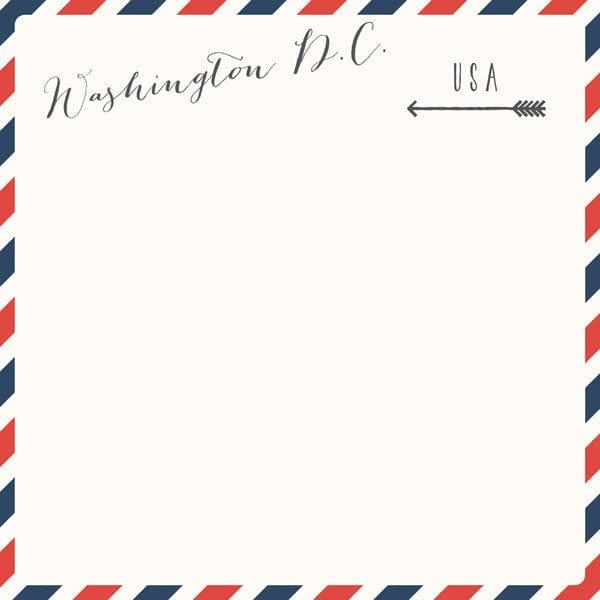 Travel Memories Collection Washington, D.C. Air Mail 12 x 12 Double-Sided Scrapbook Paper by Scrapbook Customs - Scrapbook Supply Companies