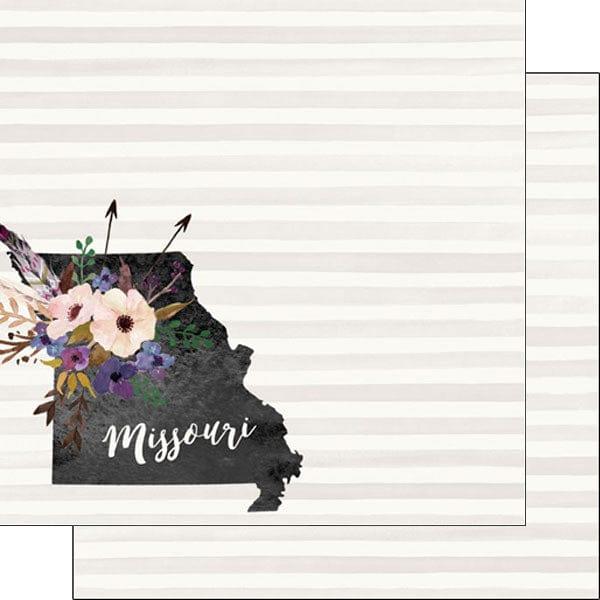 Watercolor Collection Missouri 12 x 12 Double-Sided Scrapbook Paper by Scrapbook Customs - Scrapbook Supply Companies