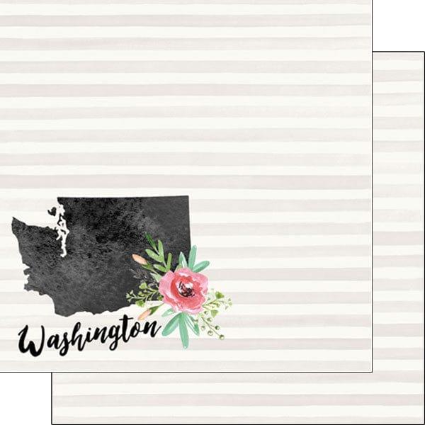 Watercolor Collection Washington 12 x 12 Double-Sided Scrapbook Paper by Scrapbook Customs - Scrapbook Supply Companies