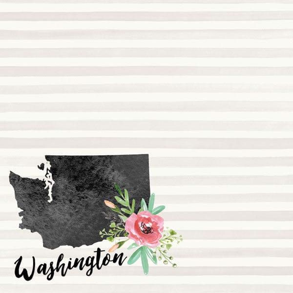 Watercolor Collection Washington 12 x 12 Double-Sided Scrapbook Paper by Scrapbook Customs - Scrapbook Supply Companies