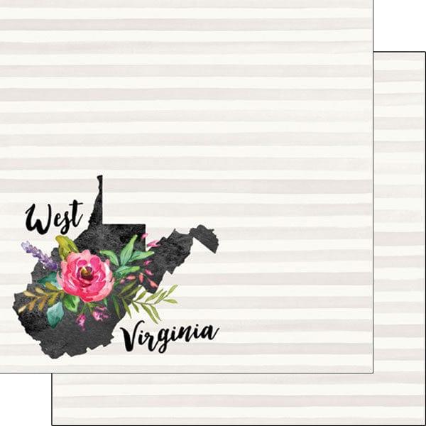 Watercolor Collection West Virginia 12 x 12 Double-Sided Scrapbook Paper by Scrapbook Customs