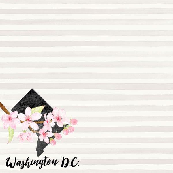 Watercolor Collection Washington, D.C. 12 x 12 Double-Sided Scrapbook Paper by Scrapbook Customs - Scrapbook Supply Companies