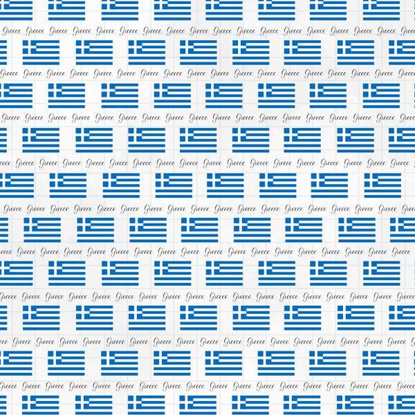 Travel Adventure Collection Greece Border 12 x 12 Double-Sided Scrapbook Paper by Scrapbook Customs - Scrapbook Supply Companies