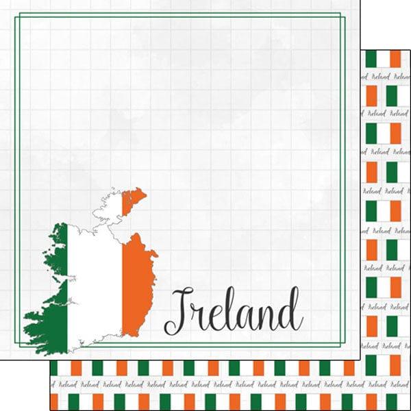 Travel Adventure Collection Ireland Border 12 x 12 Double-Sided Scrapbook Paper by Scrapbook Customs