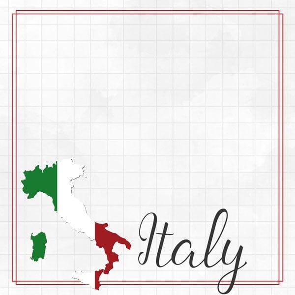Travel Adventure Collection Italy Border 12 x 12 Double-Sided Scrapbook Paper by Scrapbook Customs - Scrapbook Supply Companies