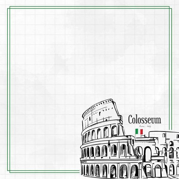 Travel Adventure Collection Colosseum 12 x 12 Double-Sided Scrapbook Paper by Scrapbook Customs - Scrapbook Supply Companies