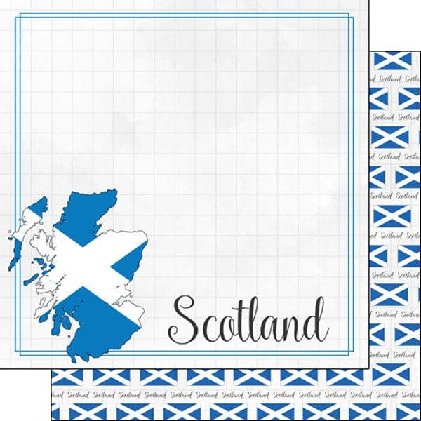 Travel Adventure Collection Scotland Border 12 x 12 Double-Sided Scrapbook Paper by Scrapbook Customs