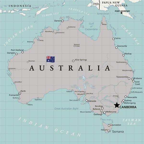 Travel Adventure Collection Australia Map 12 x 12 Scrapbook Paper by Scrapbook Customs - Scrapbook Supply Companies