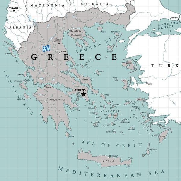 Travel Adventure Collection Greece Map 12 x 12 Double-Sided Scrapbook Paper by Scrapbook Customs - Scrapbook Supply Companies