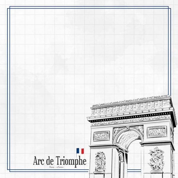 Travel Adventure Collection Arc de Triomphe 12 x 12 Double-Sided Scrapbook Paper by Scrapbook Customs - Scrapbook Supply Companies