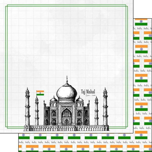 Travel Adventure Collection India Taj Mahal 12 x 12 Double-Sided Scrapbook Paper by Scrapbook Customs - Scrapbook Supply Companies