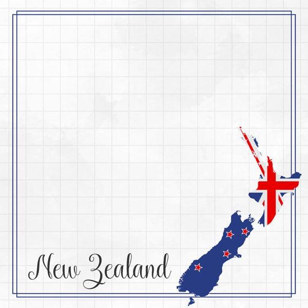 Travel Adventure Collection New Zealand Border 12 x 12 Double-Sided Scrapbook Paper by Scrapbook Customs - Scrapbook Supply Companies