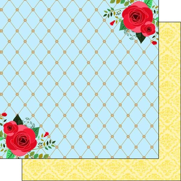 Magical Day of Fun Collection Yellow Princess 12 x 12 Double-Sided Scrapbook Paper by Scrapbook Customs - Scrapbook Supply Companies