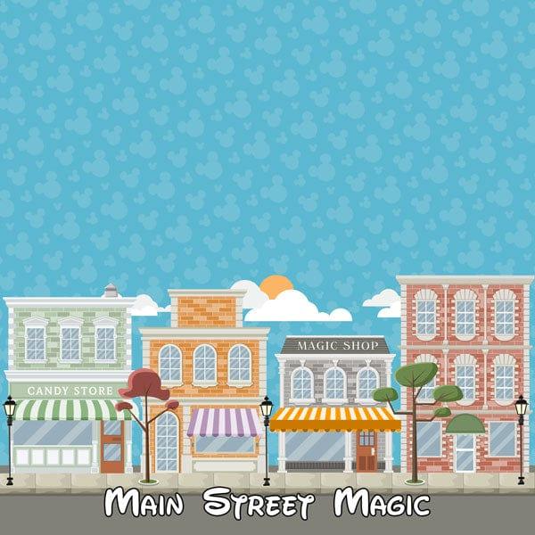 Magical Day of Fun Collection Main Street Magic 12 x 12 Double-Sided Scrapbook Paper by Scrapbook Customs - Scrapbook Supply Companies