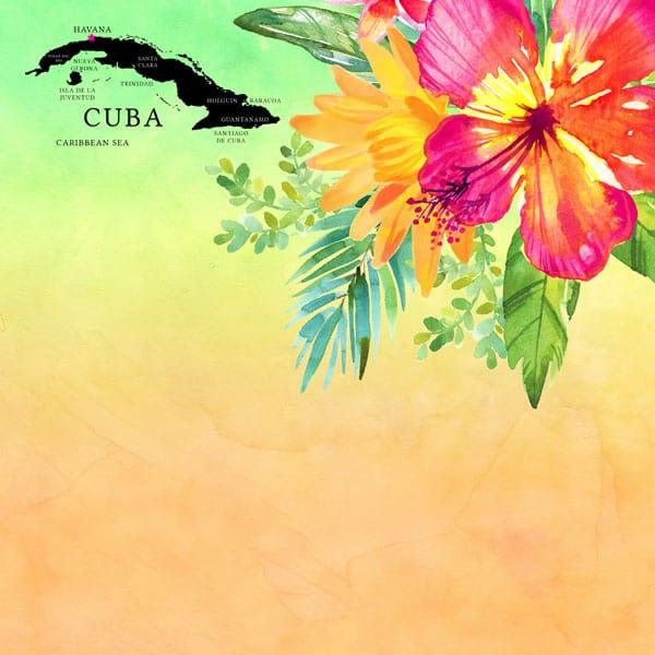 Getaway Collection Cuba 12 x 12 Double-Sided Scrapbook Paper by Scrapbook Customs - Scrapbook Supply Companies