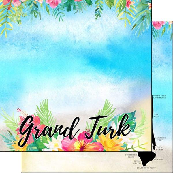 Getaway Collection Grand Turk 12 x 12 Double-Sided Scrapbook Paper by Scrapbook Customs - Scrapbook Supply Companies